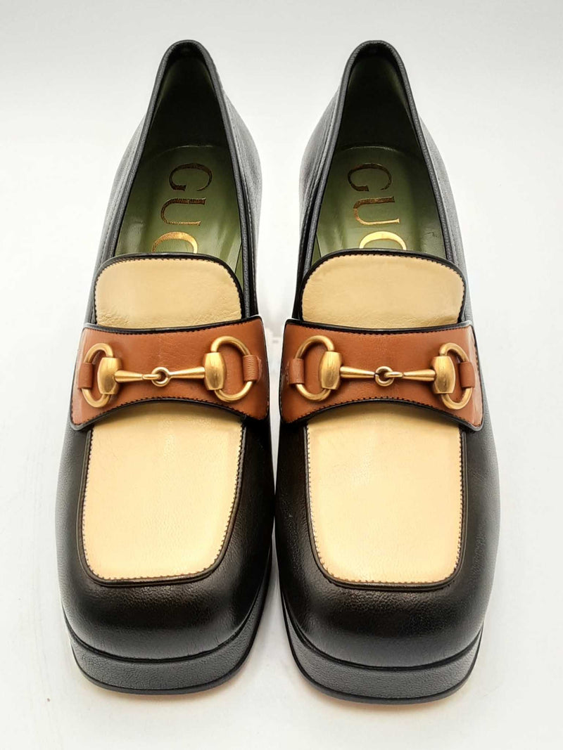 Gucci Quentin Grenada Horsebit Platform Loafers Size 38.5 Eb1024lrxsa