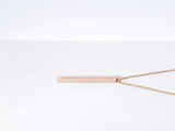 14 Karat Rose Gold Vertical Bar Drop Pendant Necklace 2.4g 18.5 Inch Fw0926lpxdu