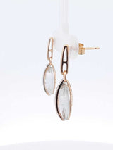 Diamond, Quartz, & 14k Yellow Gold Drop Earrings 4.4 Grams Fw05260olrdu