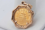 1988 Chinese Panda 24k Gold Coin Pendant Set In 14k Bezel 3.9 Grams Eb0526ocrsa