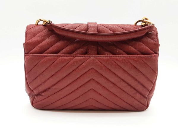 Ysl Yves Saint Laurent Sheepskin Matelasse Monogram Red Crossbody Sd0825ezxde