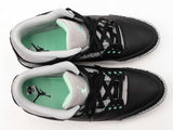 Nike Air Jordan 3 Retro "Green Glow" Black Leather Sneakers Size 11 Fw0825ezdu