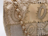 Chanel White & Beige Cnavas Tweed Patchwork Shoulder Bag Eb0326prrxde