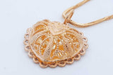 21k Yellow Gold Chain & Filigree Heart Pendant 18.3 Grams 24 Inch Eb0626oorxde