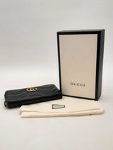 Gucci Gg Marmont Zip Around Black Wallet Sd0825ozxsa