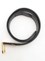 Burberry Black Leather Belt With Gold Tone Buckle Eb1023wxsa