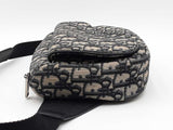 Christian Dior Saddle Belt Bag In Oblique Jacquard & Black Leather Fw1026wxzdu