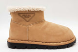 Prada Shearling Ecru Ankle Boots Size 38 Eb1225loxzde