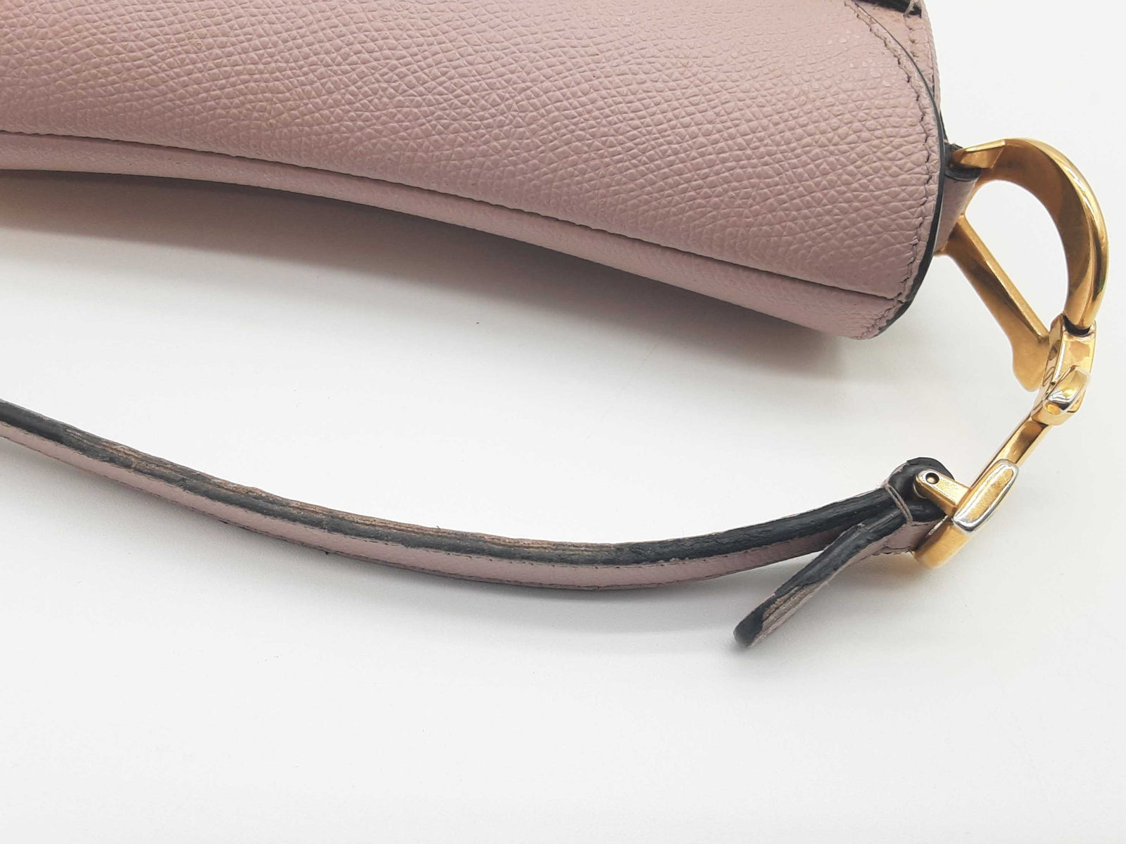 Christian Dior Saddle Blush Pink Grained Leather Handbag