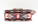 Gucci X Adidas Horsebit 1955 Handbag In Shanghai Trefoil Leather Fw01025izxdu