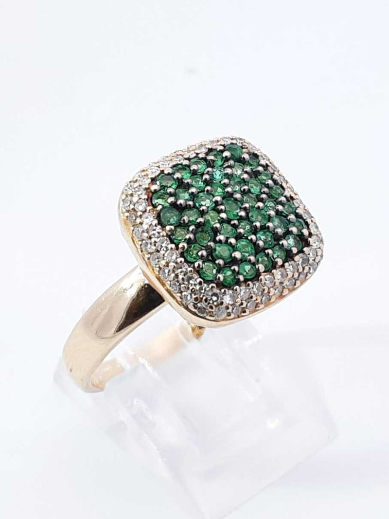 Effy Emerald, Diamond & 14k Gold Double Halo Ring 5.6 Grams Size 9 Fw0925lixdu