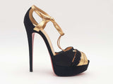 Christian Louboutin Suede Nappa Laminato Glennalta 150 Pumps Black Size 7.5 Aa0525loxsa