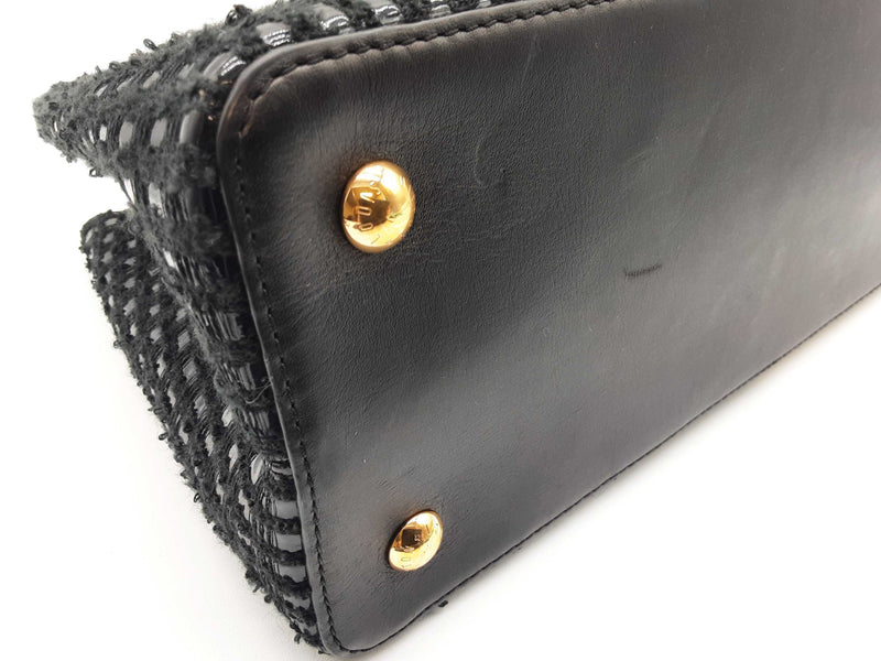 Louis Vuitton Capucine Black Tweed Patent Leather Handbag Do0625ooxzde