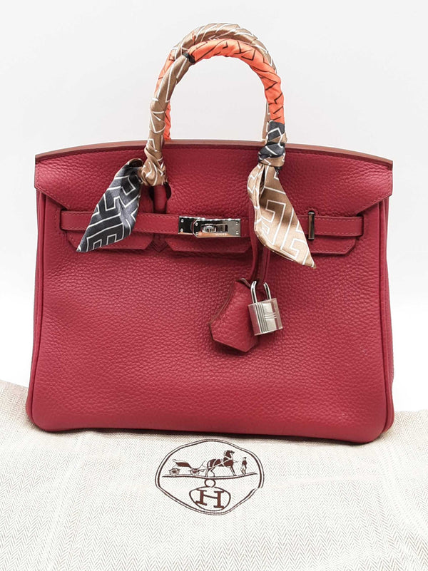 Hermes Birkin 25 Togo Rubis Red Palladium Hardware Handbag Dolrxzx 144010010224