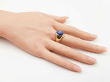 Star Sapphire & 10k Yellow Gold Signet Ring 10.9 Grams Size 8.25 Fw0426wcrdu
