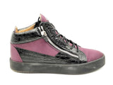 Giuseppe Zanotti Purple Satin & Black High Top Sneakers Size 46 Fw1024ersa