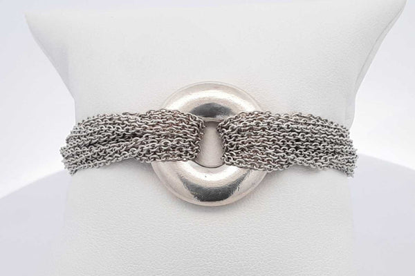 Tiffany & Co. 925 Sterling Silver Multi Strand Mesh Bracelet 37.2g Eb1224lrxsa