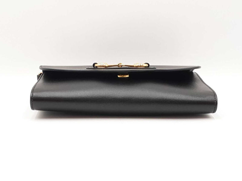 Gucci 1955 Horsebit Black Leather Chain Shoulder Bag Fw0525przdu
