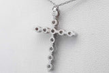 0.55cttw Lab Grown Diamond Cross Pendant Necklace 14k White Gold 2.7g Eb326rxzsa