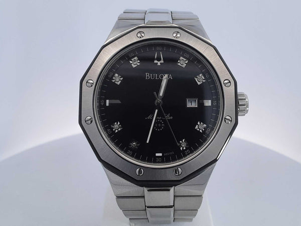 Bulova Marine Star Diamond Dial Stainless Steel Watch Aa0825lrzsa