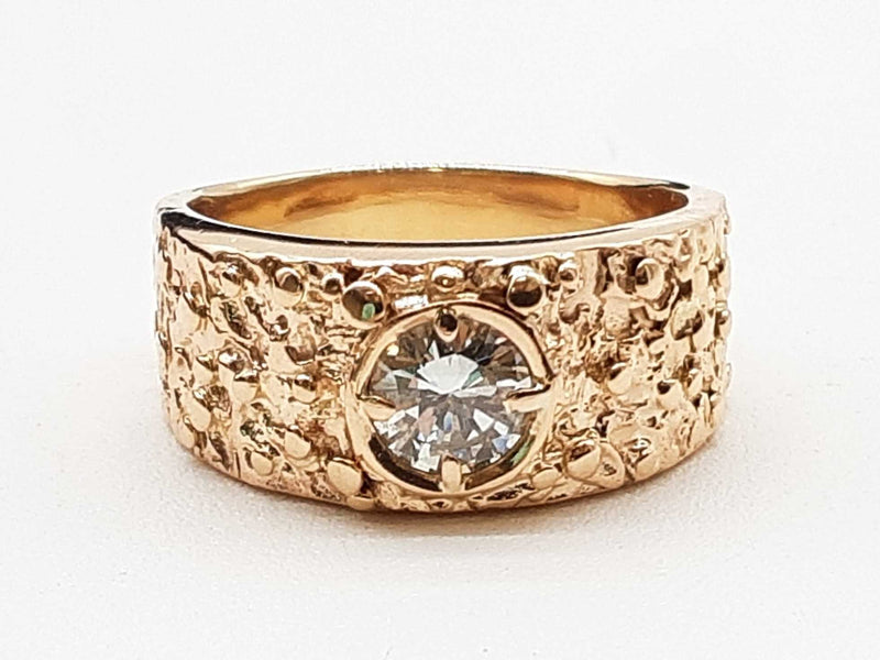 0.83 Carat Diamond 10k Rose Gold 7.9g Ring Size 10.75 Do0425lxzxde