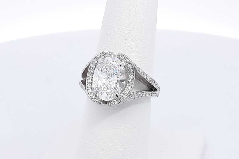 3.54ctw Lab Grown Diamond Ring In Platinum 11.3 Grams Size 6.5 Eb0325lwrxsa