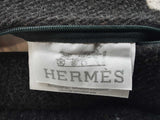 Hermes Avalon 70 Noir Black Ecru Beige Wool Blend Large Throw Pillow Do0326prxde