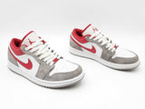 Nike Air Jordan 1 Low Se Sneakers - White, Light Smoke Grey, Gym Red Size 7.5 Fw0526wzdu