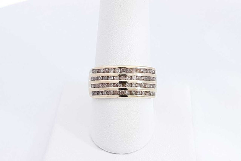 0.56ctw Diamond Ring In 10k Yellow Gold 4.5 Grams Size 8.5 Eb0225lrrsa