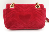 Gucci Hibiscus Red Velvet Marmont Matelasse Crossbody Eb0726oxzdu