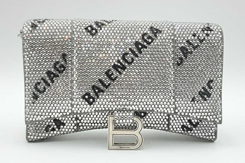 Balenciaga Hourglass Logo Strass Chain Wallet Eb1123ozxzdu