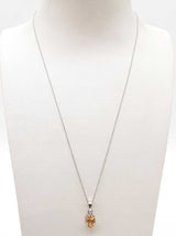 Citrine 0.925 Sterling Silver 4.5g Necklace Stud Earrings Ensemble Do0925lide