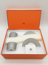 Hermes Mosaique Au 24 Gray Porcelain Cup Saucer Set 2 Do0426oxzde