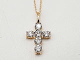 0.95 Cttw Lab Grown Diamonds 14k Yellow Gold 1.8g Cross Chain 18 In Do0525wwode
