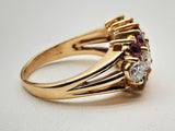 Approx 1.4 Ctw Diamonds 14k Yellow Gold 6.6g Ruby Ring Size 7.25 Do1224loxzde