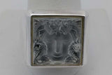 Lalique Arethuse Frosted Crystal Masque De Femme 925 Ring Size 10.25 Eb1026lxzsa