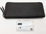 Louis Vuitton Black Epi Leather Zipper Wallet Do0625crde