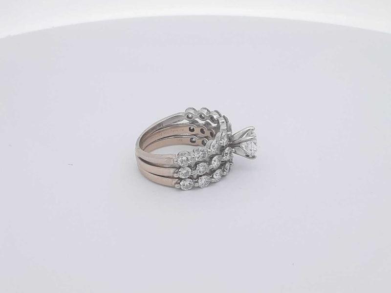 3.10 Diamond 14k White Gold 14k 7.1 Grams Ring Size 6 Sd0425orzxsa