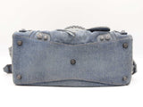 Balenciaga Crystal Neo Cagole City Bag In Distressed Blue Denim Fw0126lrxzdu