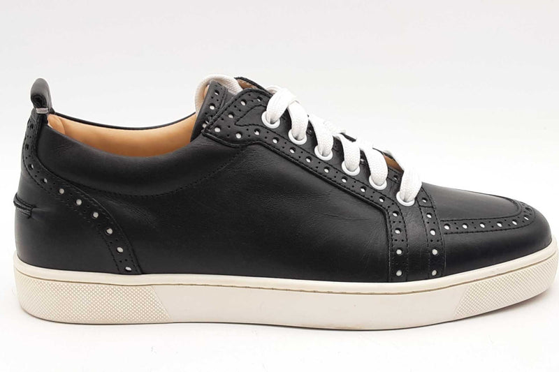 Christian Louboutin Junior Louis Black Leather Sneakers Size 41 Eb0925lorsa