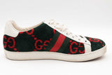 Gucci Gg Green & Red Terry Cloth Ace Sneakers Size 37 Eb0726oxzsa