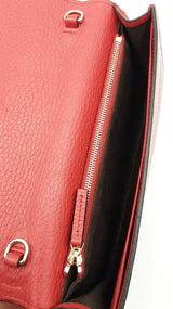 Gucci Gg Betty Wallet With Chain In Red Dollar Leather Fw0526lcrdu