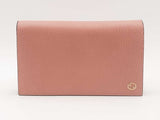 Gucci Chain Wallet Pebbled Leather Clutch Pink Aa0825wxzsa