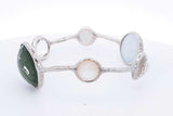 Ippolita 6 Stone & Mother Of Pearl Bangle Bracelet 25.5 Grams 7.5 In Eb0424oxzsa