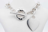 Tiffany & Co. Sterling Silver Heart Tag Toggle Necklace 15.5 Inch Eb0926oxzsa