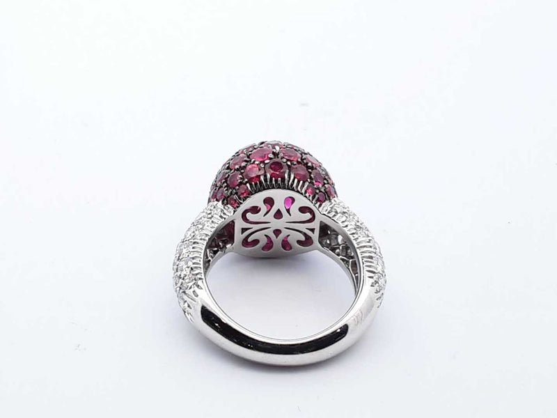 De Grisogono Love On The Rocks 18k White Gold Ruby Ring Size 6.25 Lh1223ixzxde