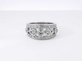 1.04 Cttw Diamond & 14k White Gold Etruscan-style Ring 7.5 Gram Sz 7 Fw0925wrzdu