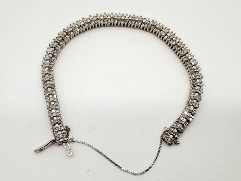 14k White Gold Approx. 2.50 Ctw Diamond Tennis Bracelet Do0324lxzxde