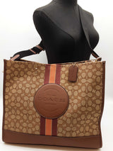 Coach Dempsey 40 Brown Signature Canvas Stripe Large Tote Bag Do1125rxde