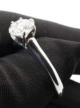 1.02 Cttw Diamond & 14k White Gold Solitaire Engagement Ring 3.9 Grams Size 7.25 Fw0726lcexdu